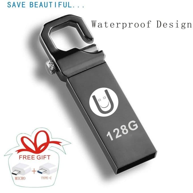 UWY Flash Disk 128G High Speed Waterproof Metal USB Flash Drive