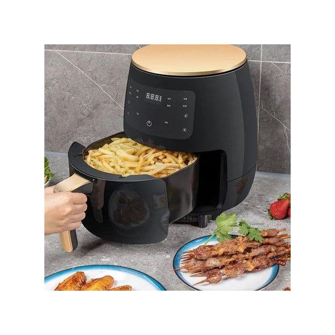 silver crest High Quality Touch Screen Oil Free Large 6L Digital Control Air Fryer - Black