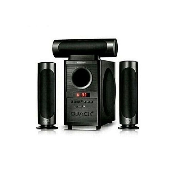 D-jack 3.1 X-Bass, AC&DC Bluetooth Home Theatre Multimedia Speaker System with FM Radio, USB & SD Ports - Black