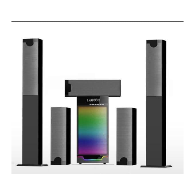 5.1 Multimedia Speaker System With Led Display And Good Clear Sound-Grey/Black