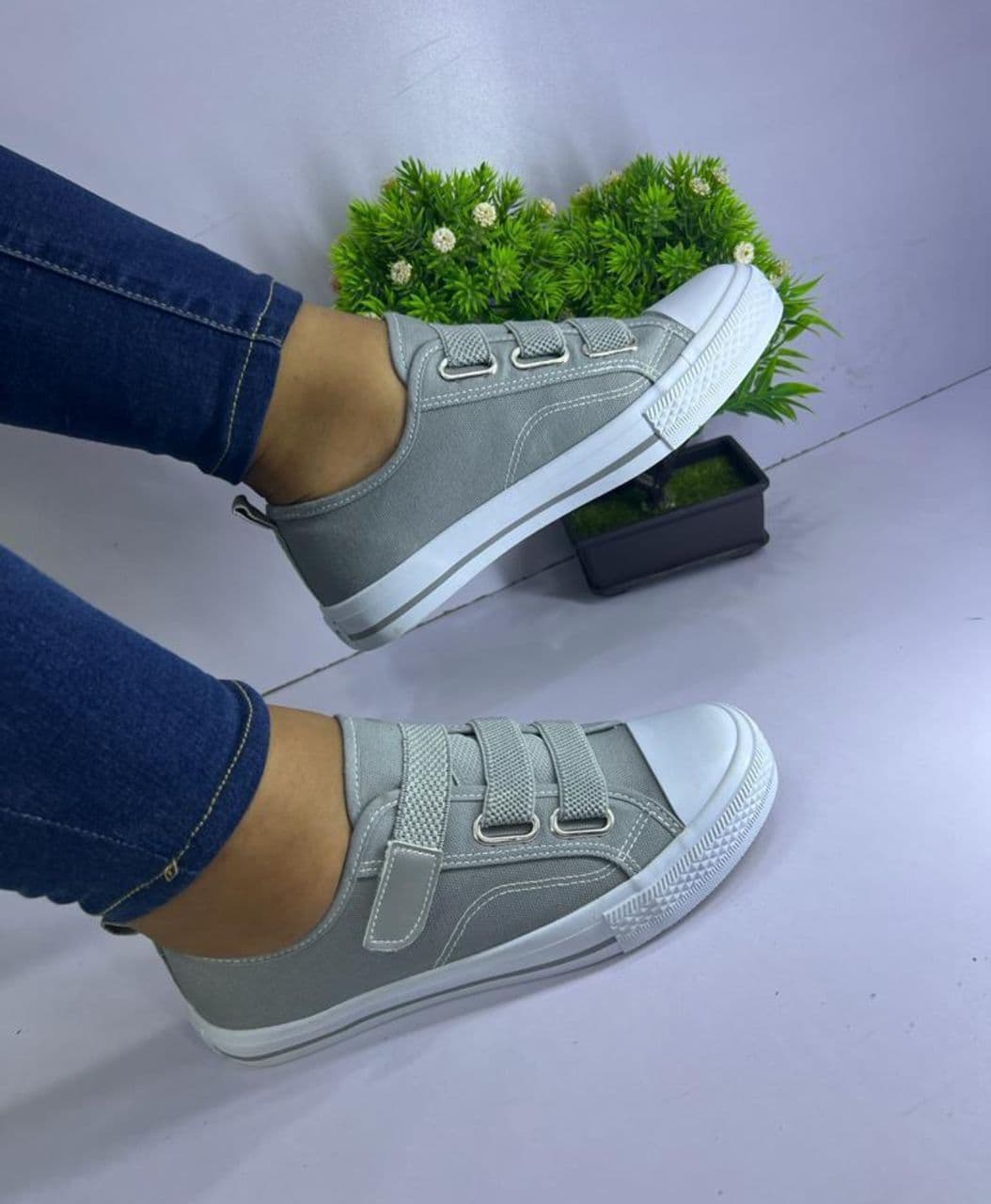 Women's Sneakers Casual Shoes Canvas Bear Low-cut - Green size 36-44