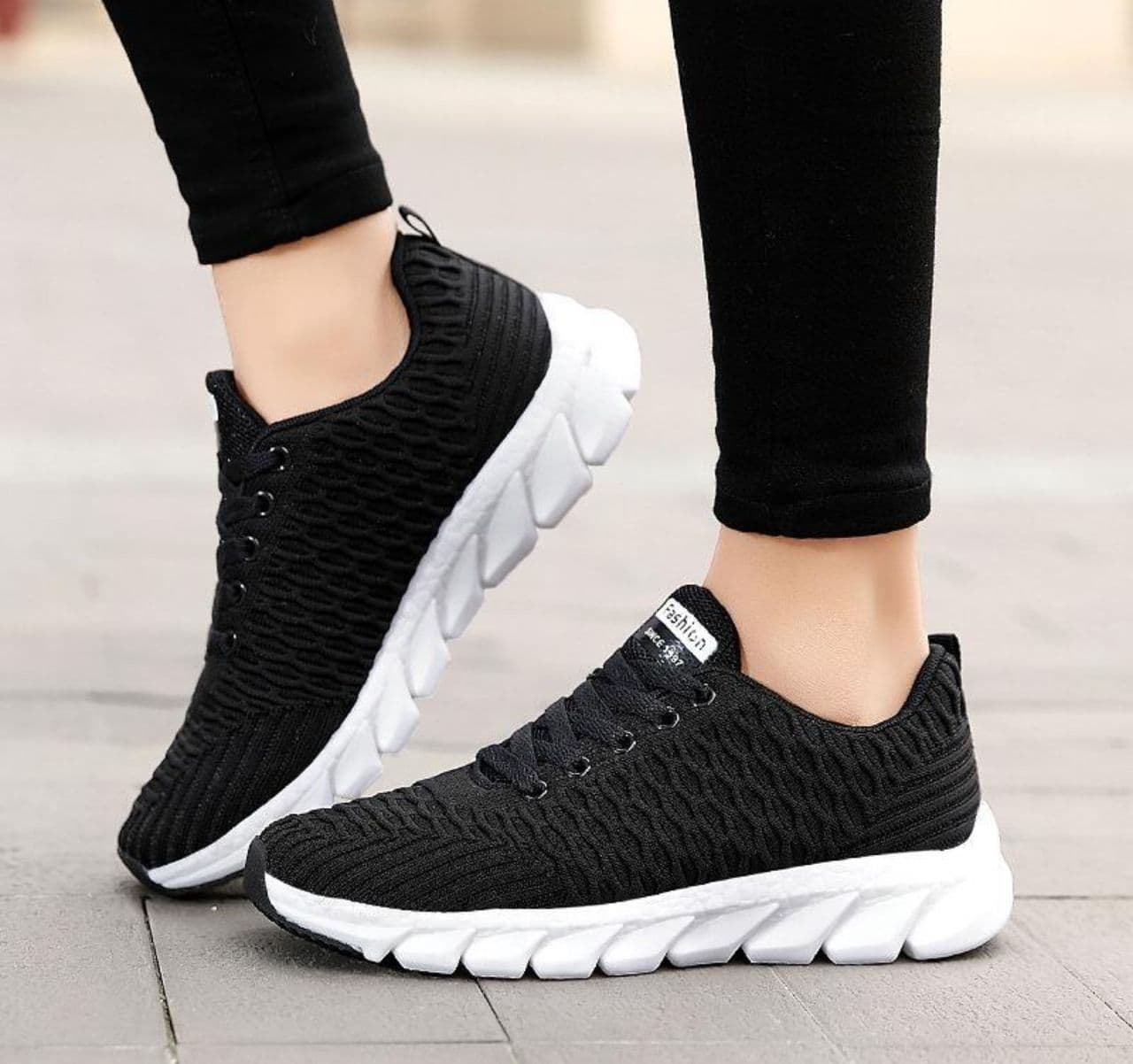 Women's Fashion Sports Sneakers - BLACK size 36-44