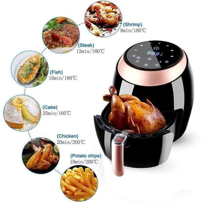 Hoffmans 7.7L Digital Electric Air Fryer Healthy Fried Food Oil Free – Black