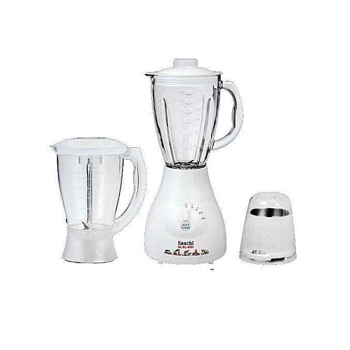 Saachi 3 In1 Double Jar Blender, 1.5 Litres – White (1 YR WRTY)