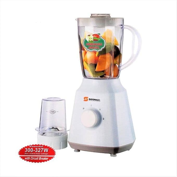 Sayona 2 In 1 Unbreakable Quality Blender With Mill Grinder- White