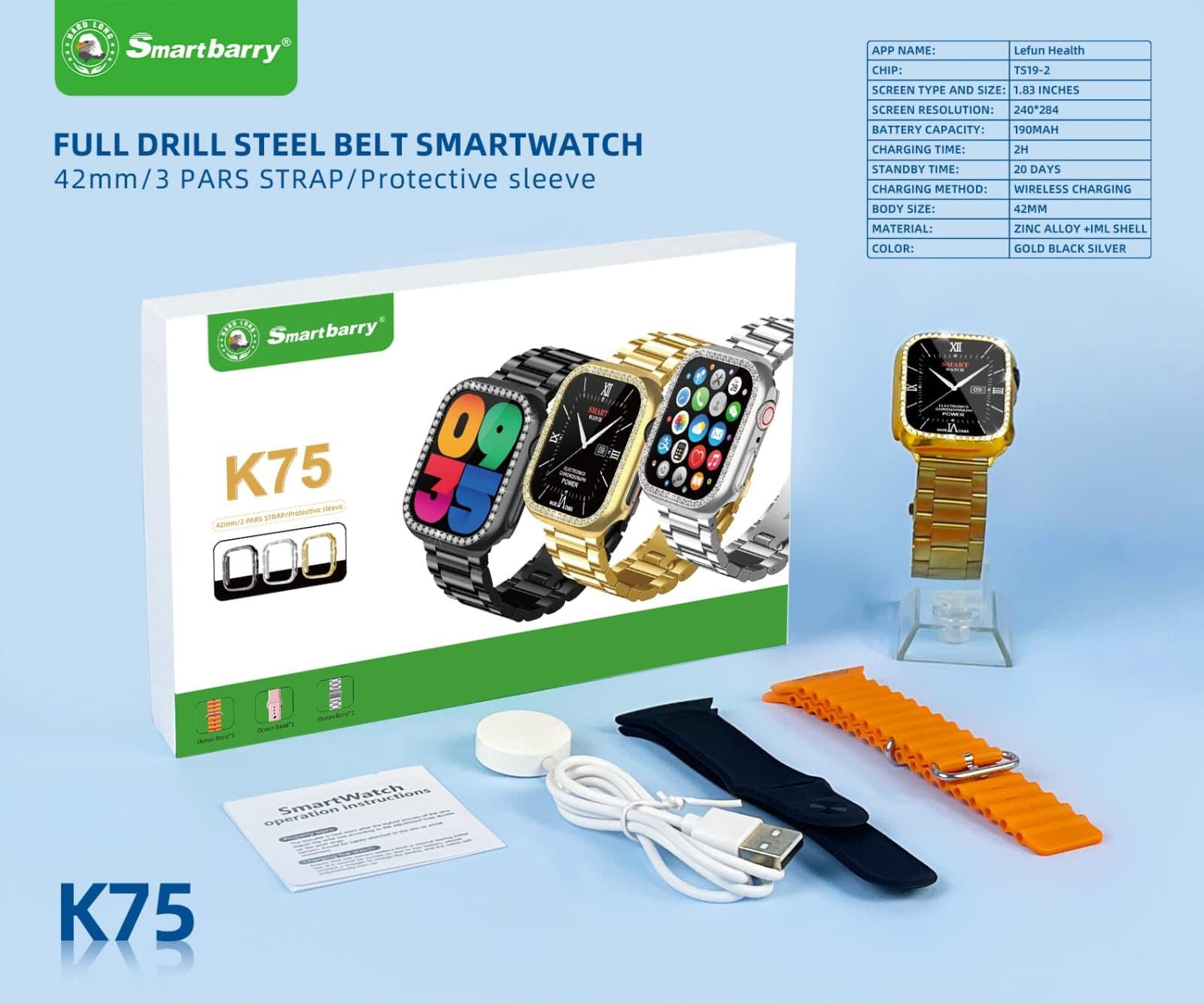 K75 Smart Watch Bluetooth