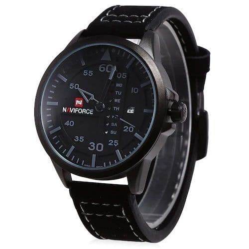 Naviforce Analog Stylish Office And Casual Waterproof Dated Watch - Black