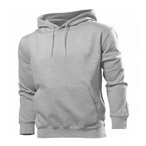 Unisex heavy cotton Solid color Long Sleeve Hoodie Sweter - Grey