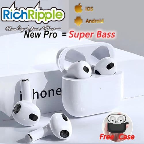 RichRipple 3GN Wireless Bluetooth Earphone For IPhone Samsung Pods