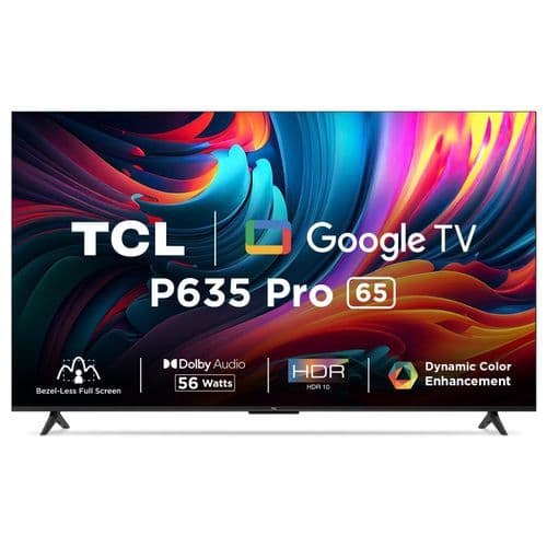 TCL 65-Inch UHD 4K HDR Google TV; Smart Android LED TV, Bluetooth, Youtube, Netflix, Prime Video, Google Play, Chromecast Built-In, With Inbuilt Free To Air Decoder – Black