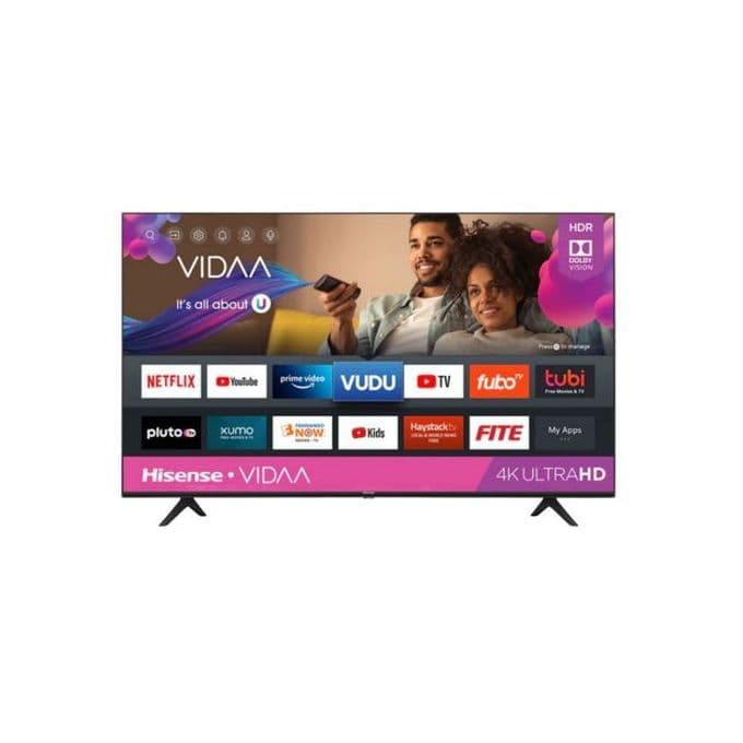 Hisense 55 Inch 4K Utra HD LED VIDAA Smart TV - Black [3Yrs Wrnty]