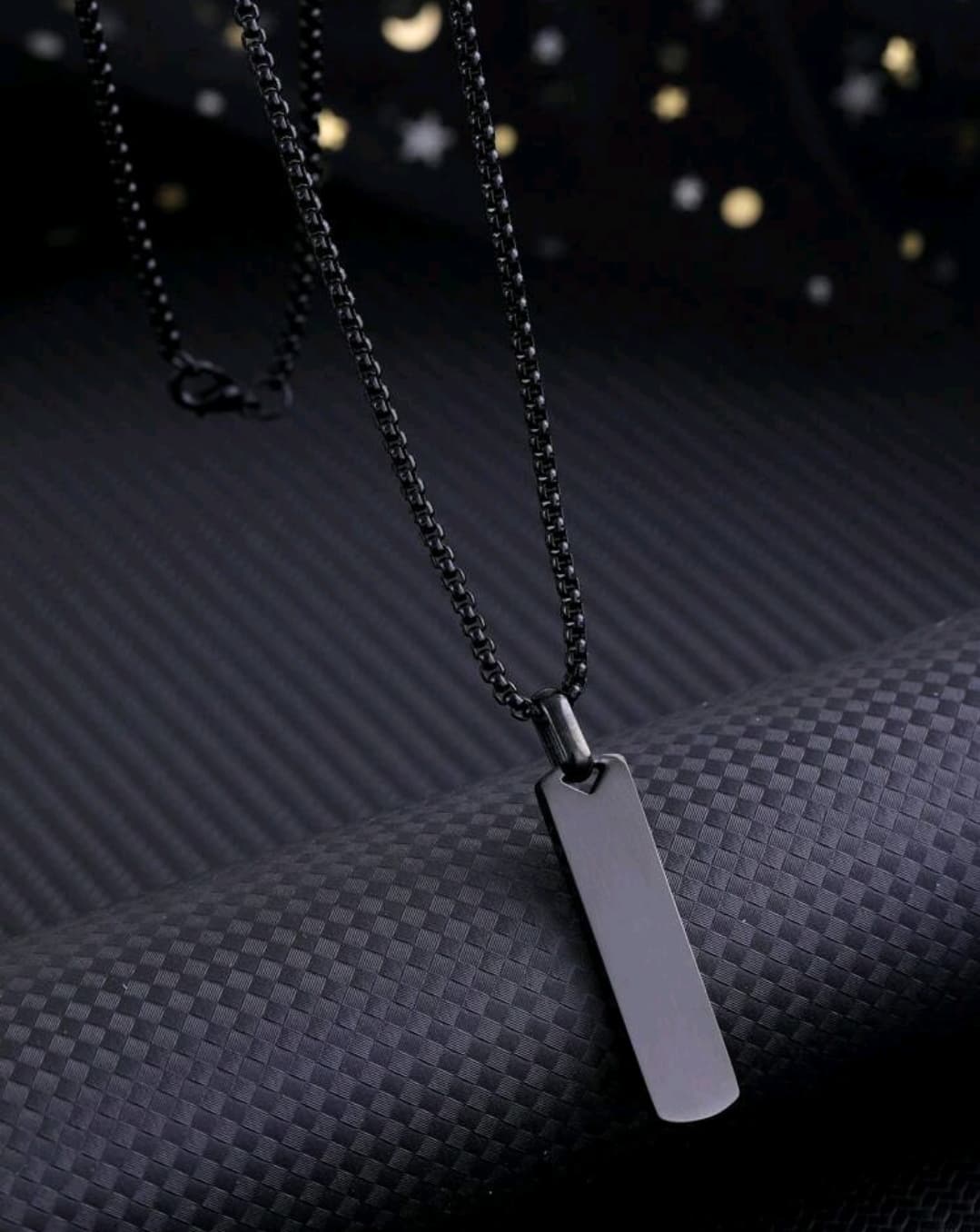 1pc Men's Stainless Steel Three-Dimensional Rectangular Geometric Necklace