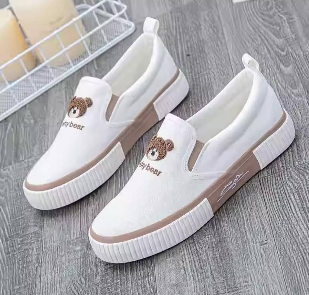 Women's nice Sneakers Casual bear canvas