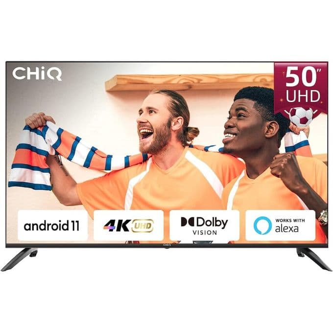 Chiq 50 Inch 4K LED Digital Smart Android Tv - 3 Year Warranty Black