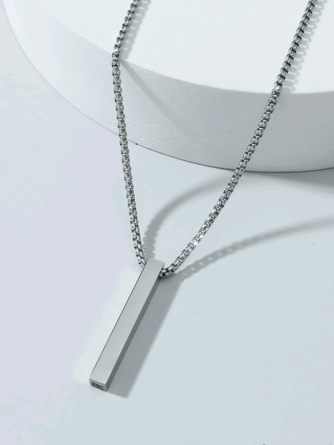 1 Piece Of Fashionable Stainless Steel Three-Dimensional Column Necklace For Men For Daily Wear