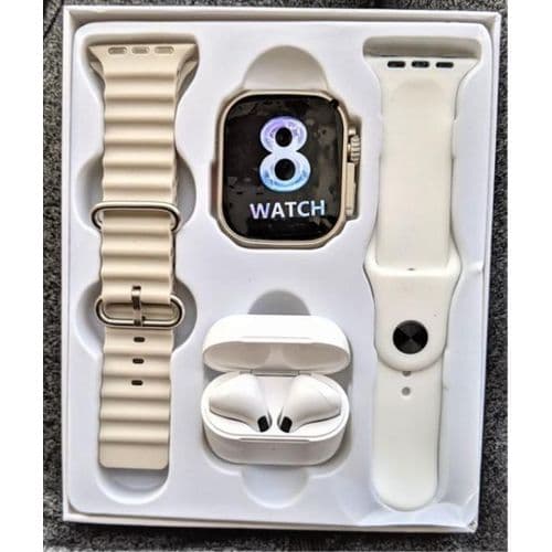 SmartWatch Ultra with Airpods -White