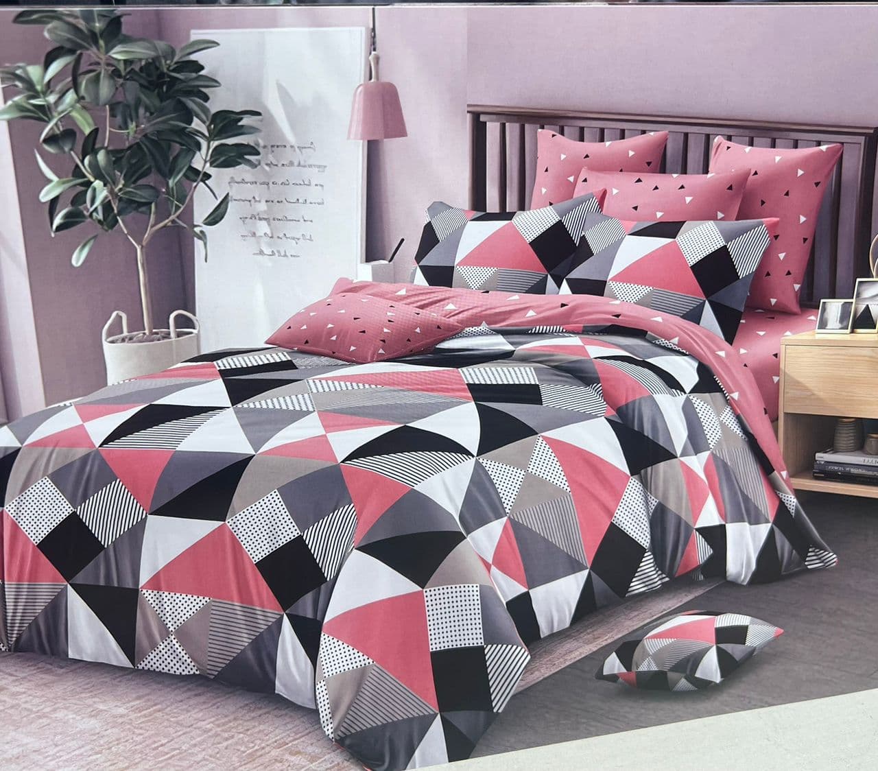 Duvet Set With 1 Bed Sheet & 2 Pillowcases ( 5x6)  - Multicolor